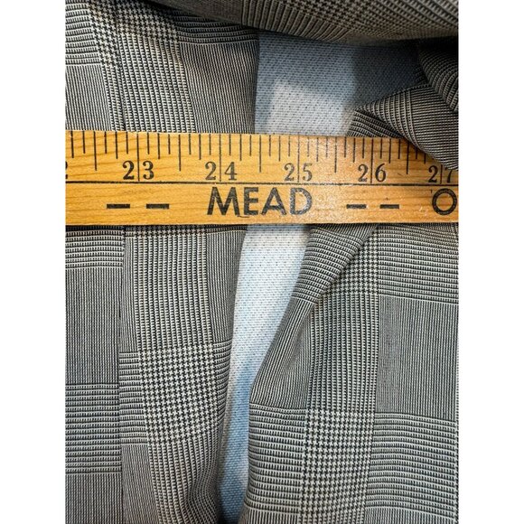 Bill Blass Mens Plaid Blazer Jacket Size 46 Reg Tan Checkered Wool Blend - Picture 9 of 14